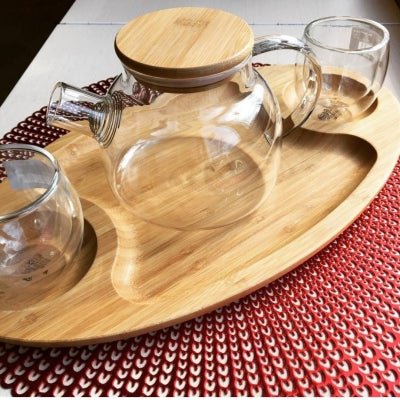 High Borosilicate Glass Tea Set With Tray